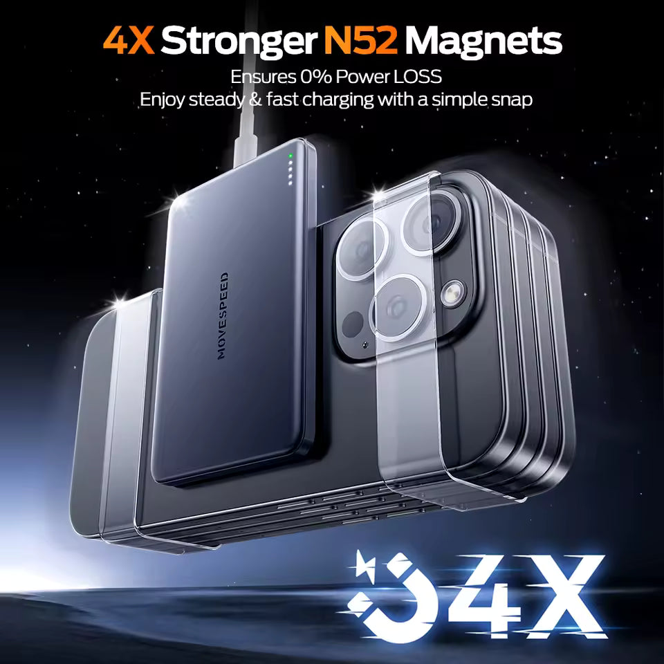 MOVESPEED S10 Slim Magnetic Power Bank 10000mAh PD20W Portable Charger Wireless External Battery