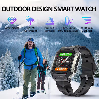 2025 New Outdoor Smart Watch Waterproof Blood Pressure Oxygen Heart Rate Health Fitness Monitor Men Women Sports Smartwatch
